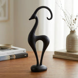 luxe antelope sculpture black 18"x7" china