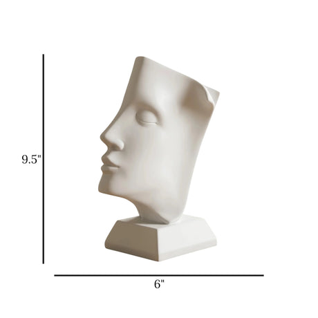 book face abstract sculpture white 9.5"x6" china