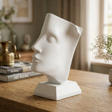 book face abstract sculpture white 9.5"x6" china