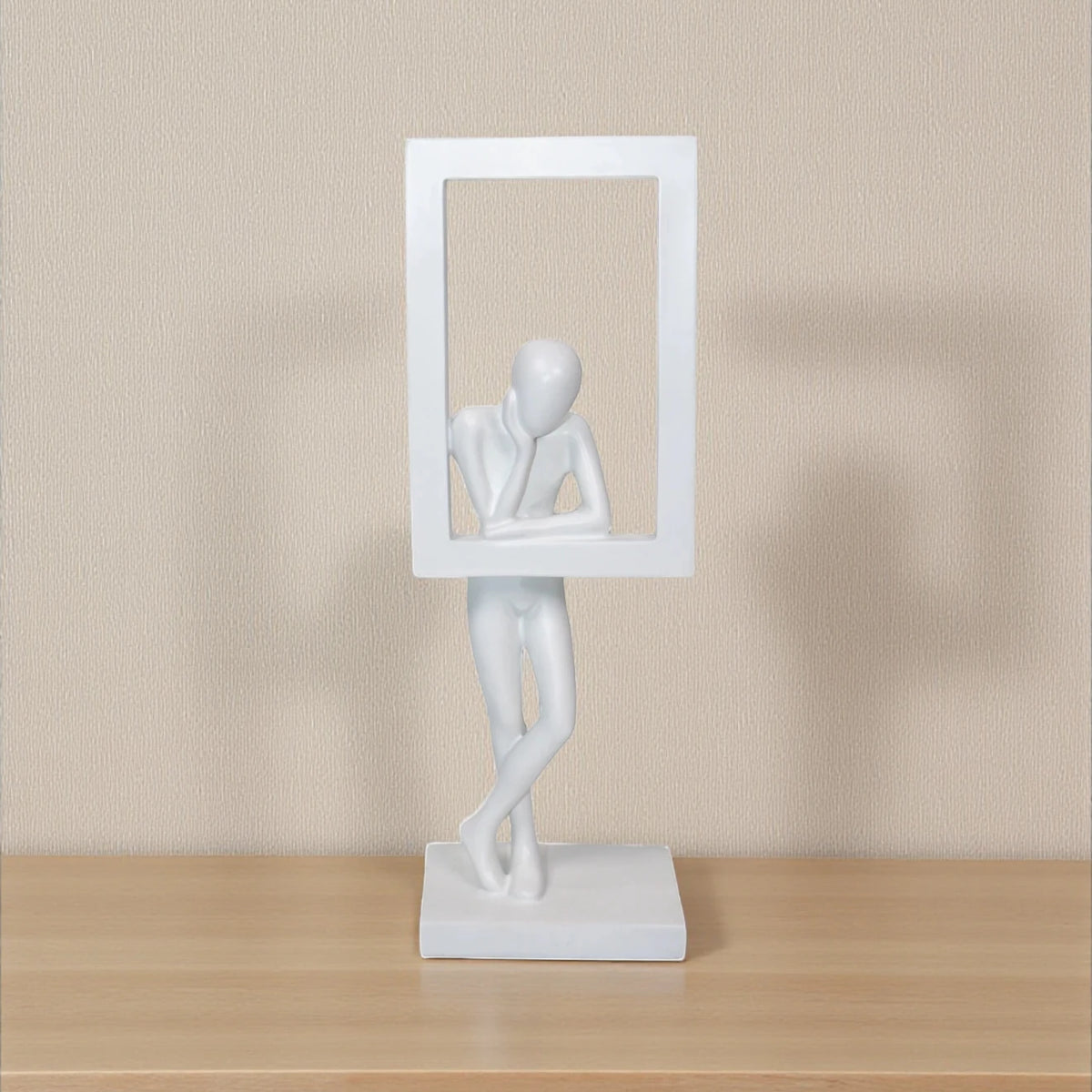 statue man standing rectangle white 11.5