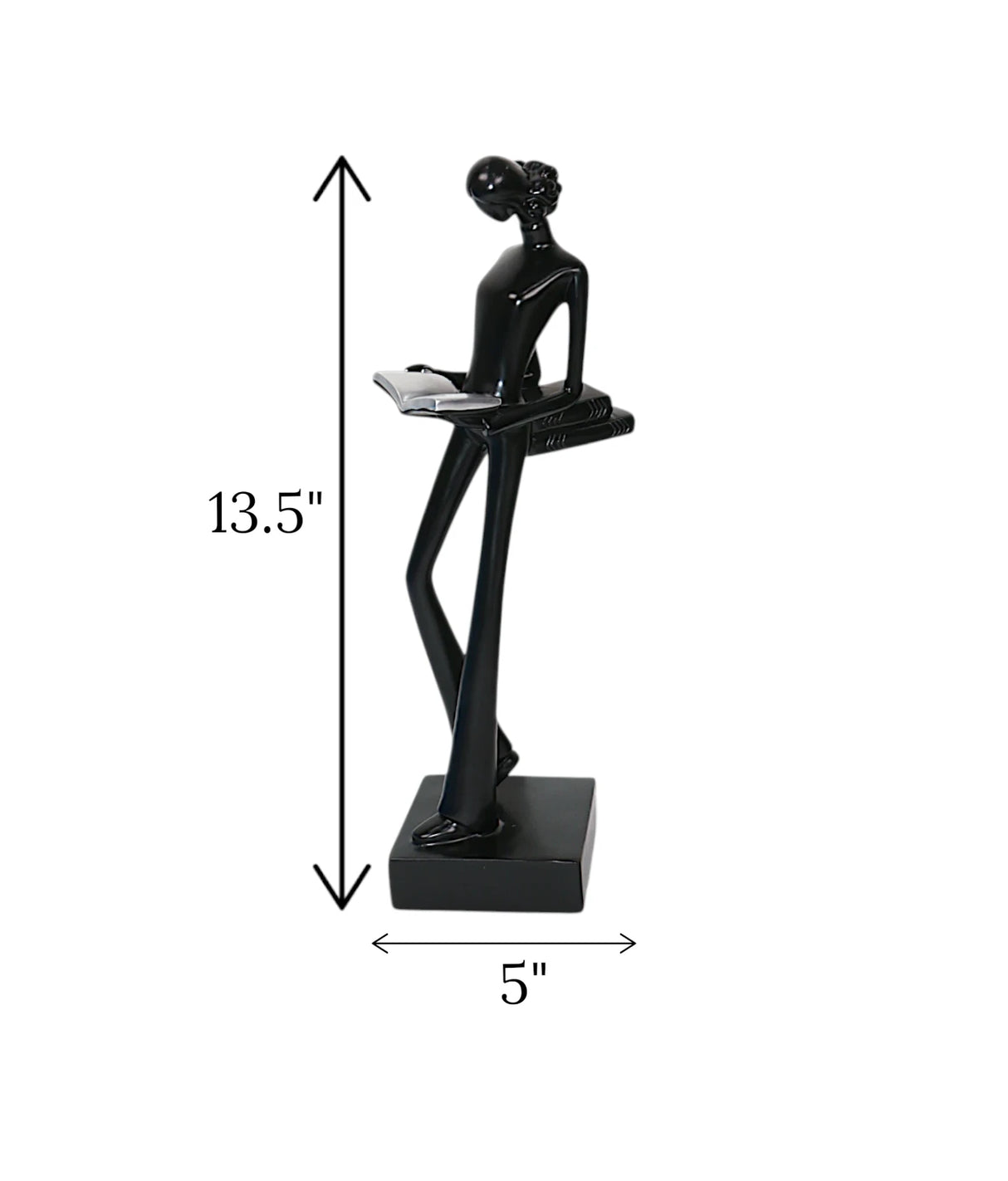 statue holding book black china
