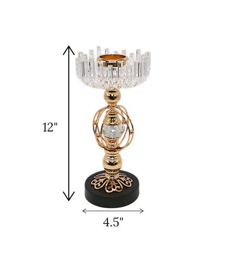 metal candle stand with crystal candy medium china "12x4.5"