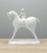 statue white horse with man china