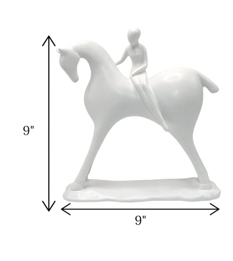statue white horse with man china