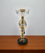 metal candle stand with crystal candy large china "14.5x5.5"