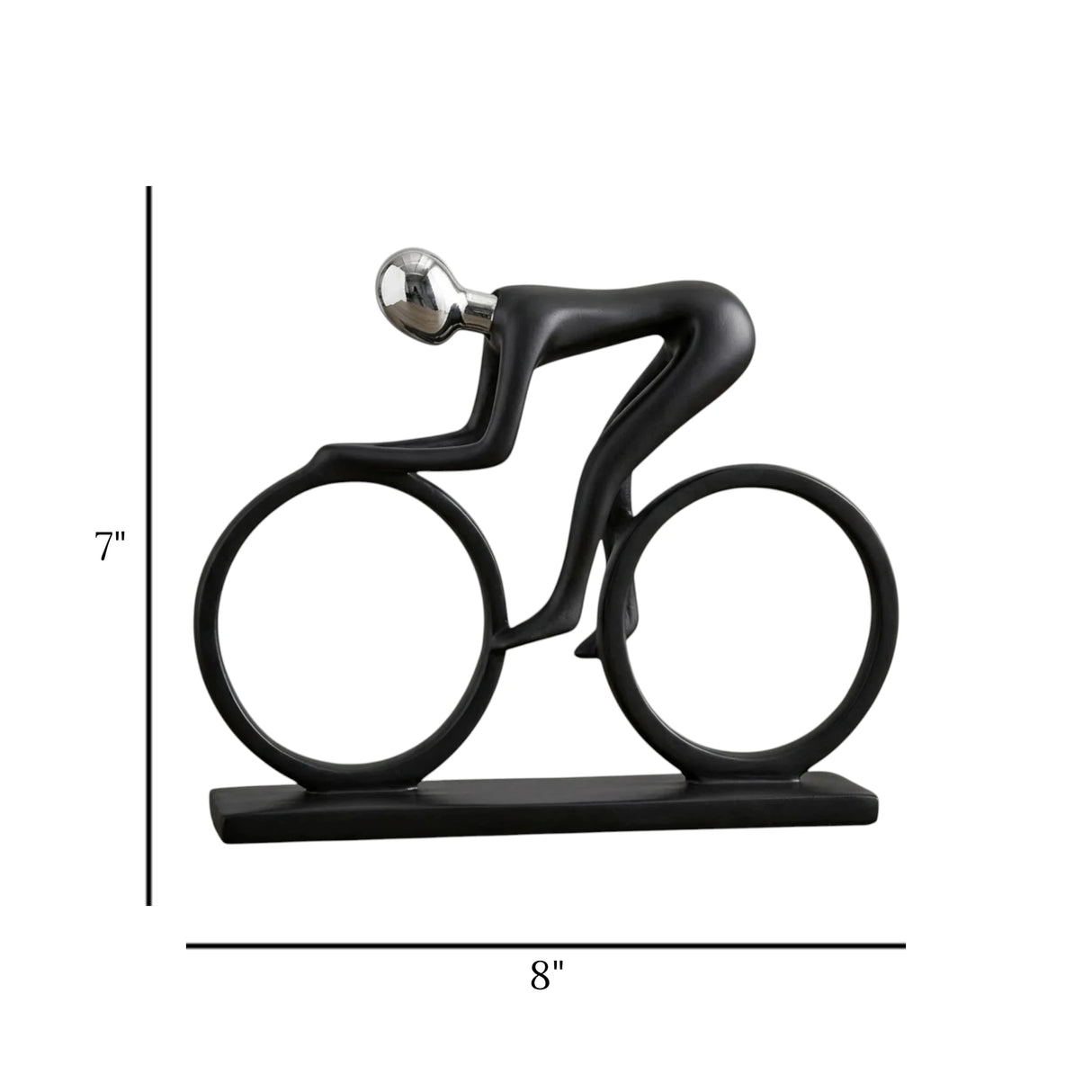 statue racing cyclist black 7''x8'' china hs-6