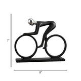 statue racing cyclist black 7''x8'' china hs-6