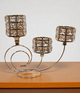 candle stand fancy 3s golden china "9.5x9"