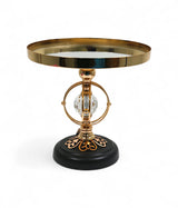 cake stand golden with black base medium china "9.5x10"