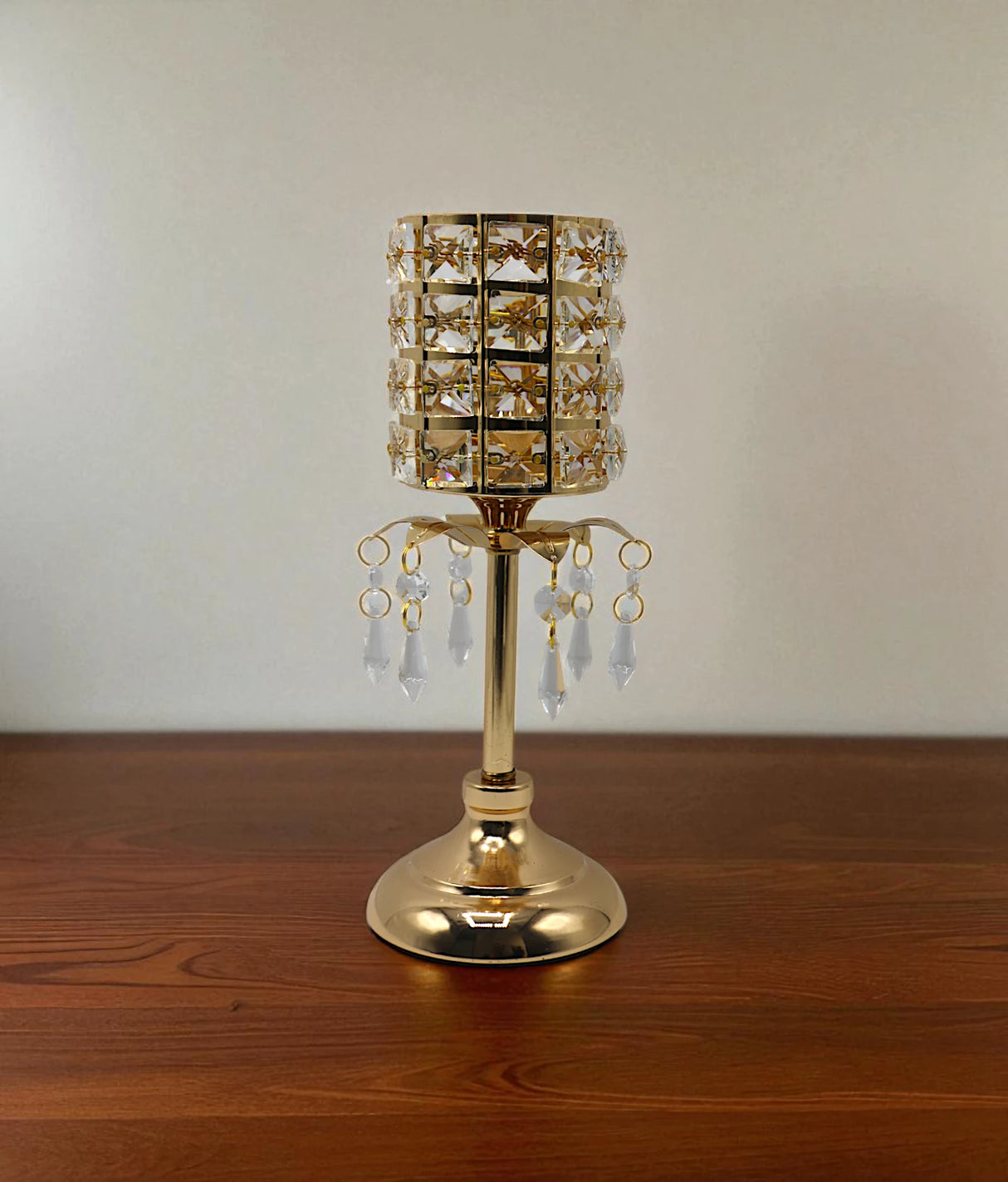 candle stand flower golden medium china "11.5x3.5"