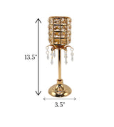 candle stand flower golden large china "13.5x3.5"