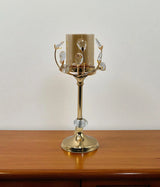 candle stand golden with crystal beads medium china "13x4"
