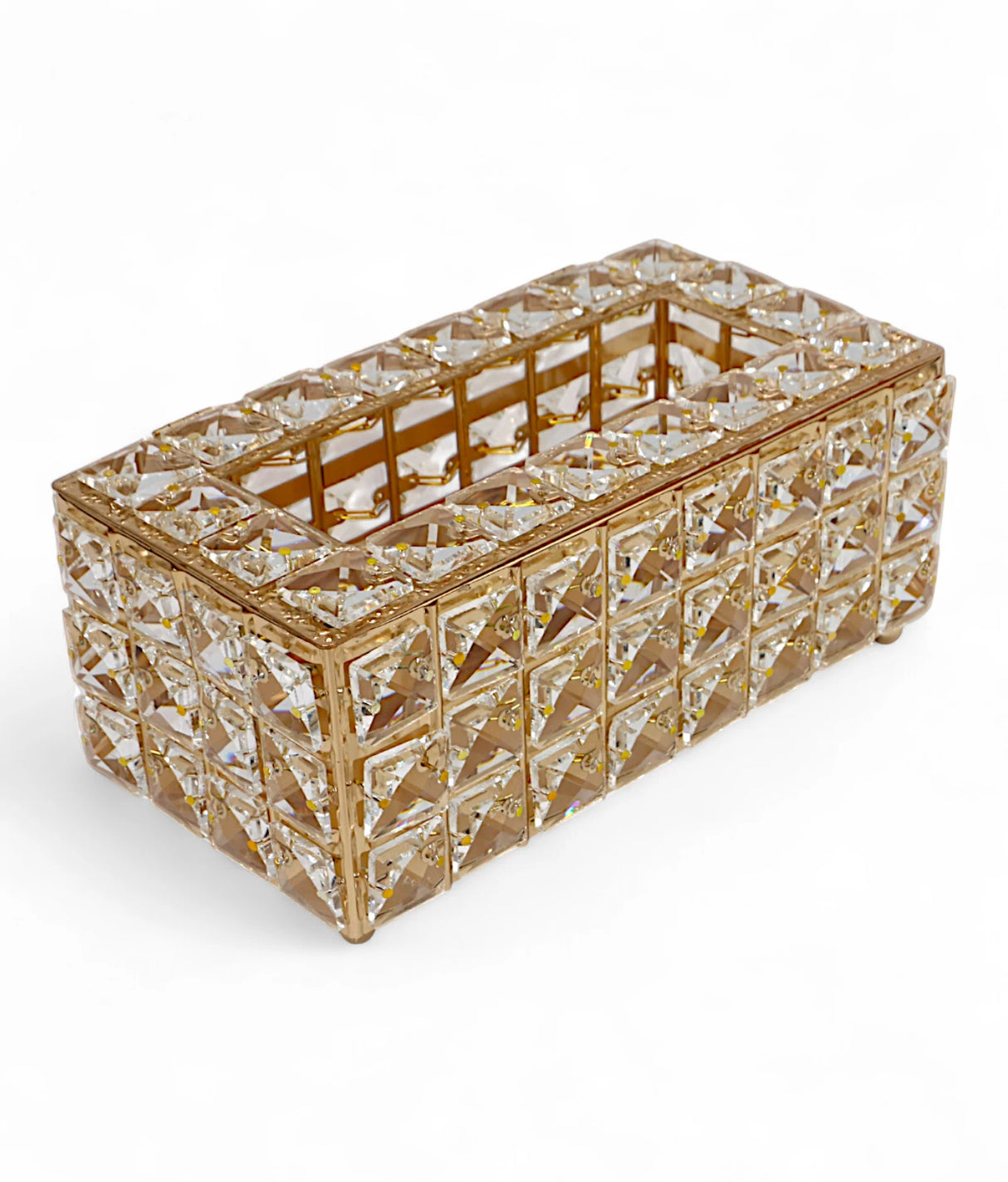 fancy tissue box golden square beads large china