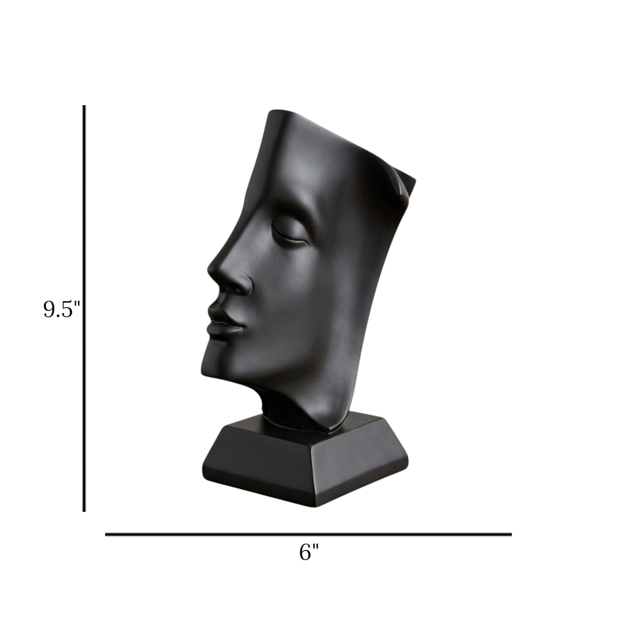 book face abstract sculpture black 9.5"x6" china