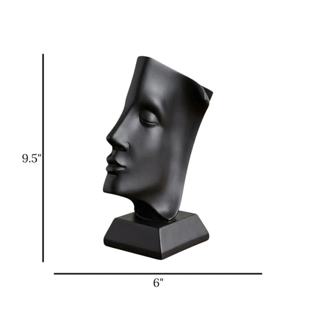 book face abstract sculpture black 9.5"x6" china
