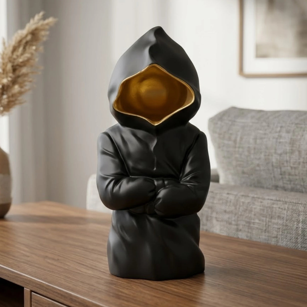 statue faceless decor black 11"x5" china