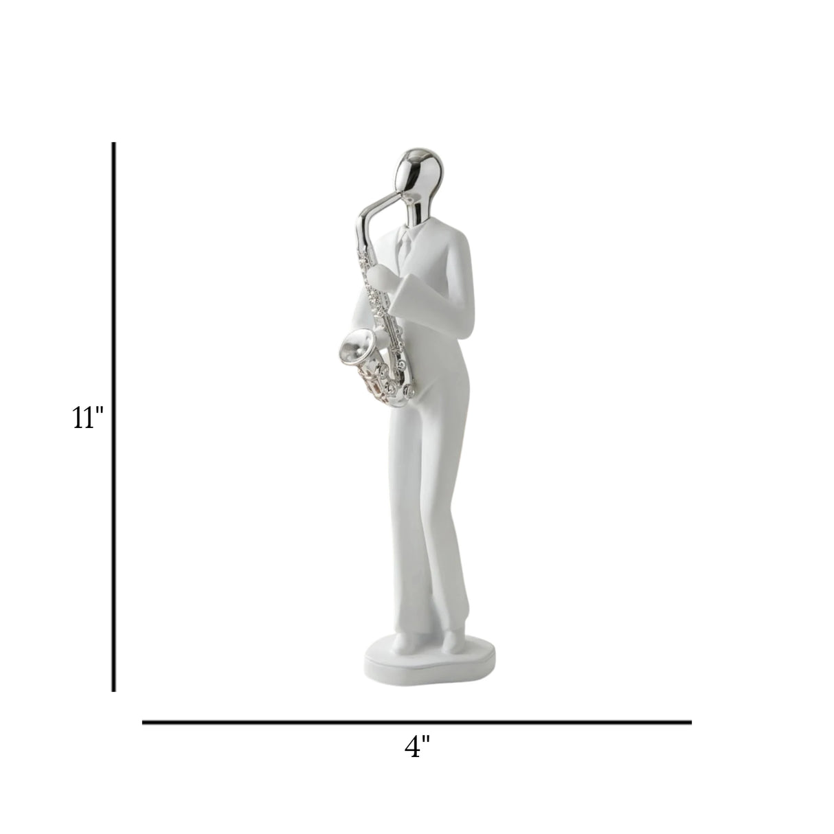 statue winomo musician white 11"x4" china