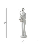 statue winomo musician white 11"x4" china
