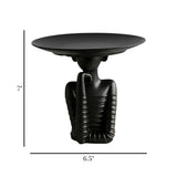 statue carrying plate on head black 6.5"x7" china