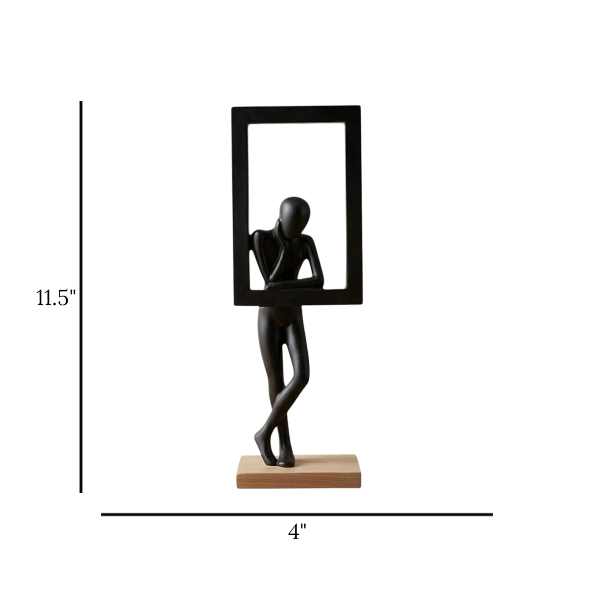 statue man standing rectangle black 11.5"x4" china