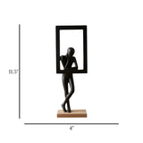 statue man standing rectangle black 11.5"x4" china