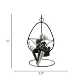 statue couple sitting on swing black 10"x5.5" china
