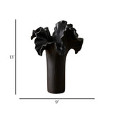 nordic art vase black 13"x9" china