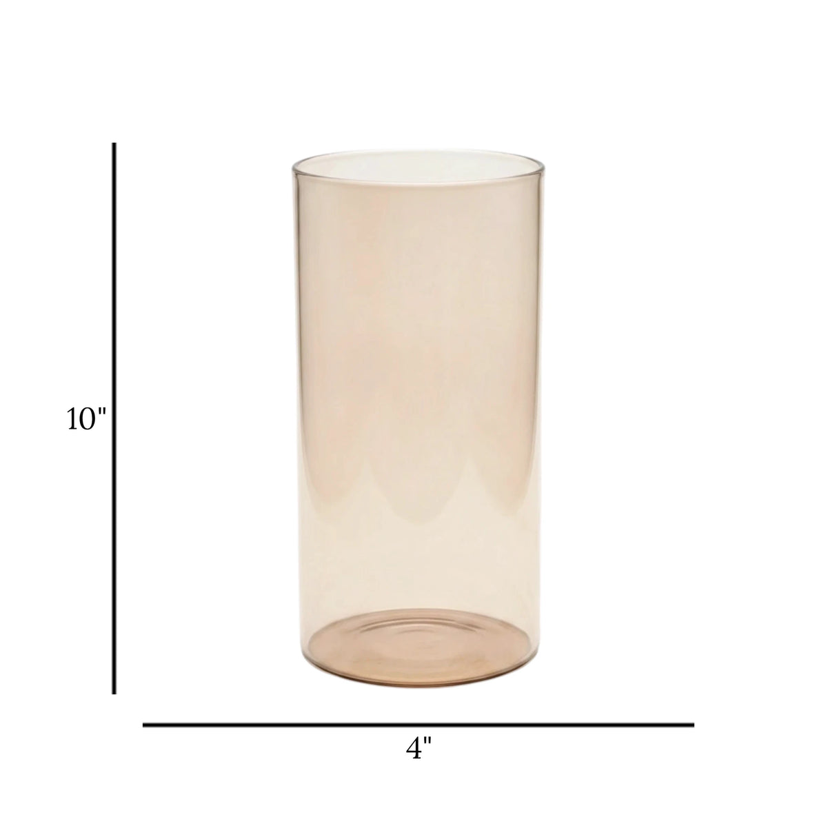 tube vase golden medium 10''x4'' china