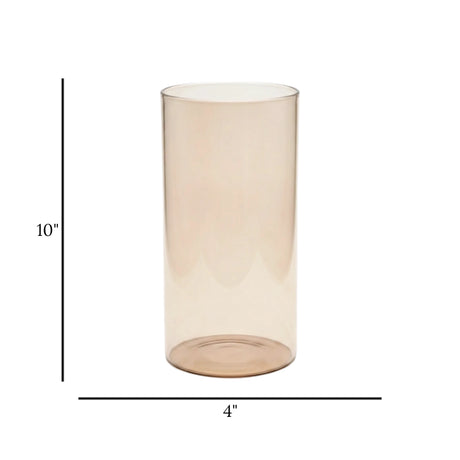 tube vase golden medium 10''x4'' china