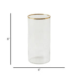 glass tube vase transparent 8''x4'' china