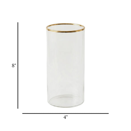 glass tube vase transparent 8''x4'' china