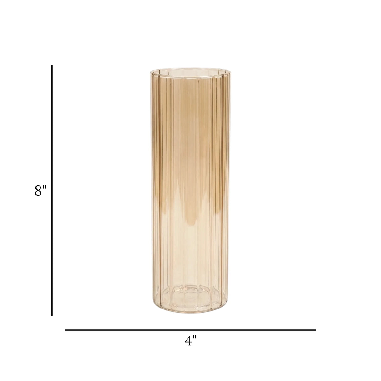glass vase golden shine medium china"8x4"
