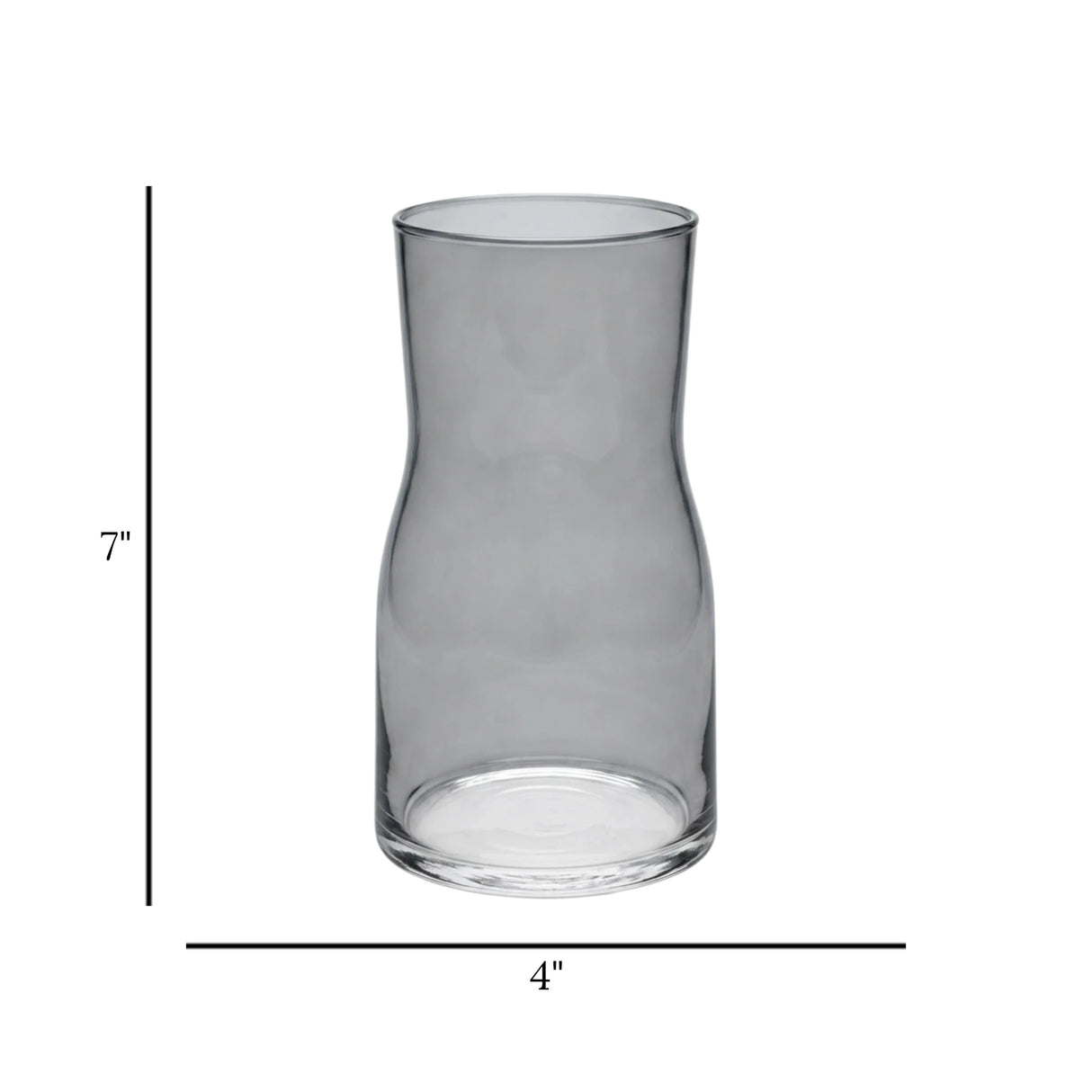 glass vase black small 7''x4'' china