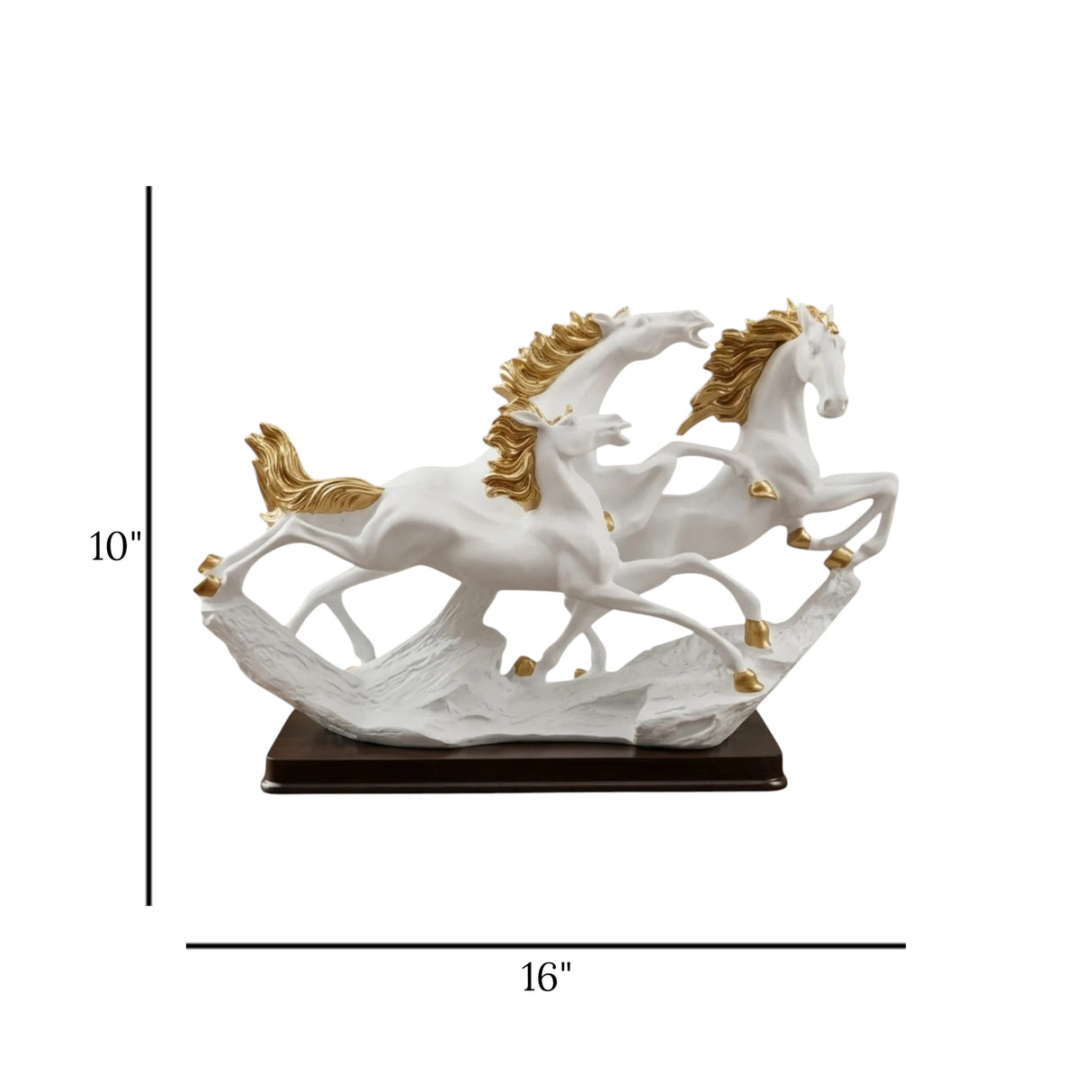 horse statue 3s white 10"x16" china