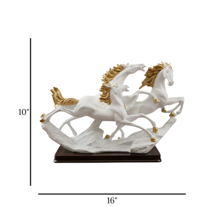 horse statue 3s white 10"x16" china