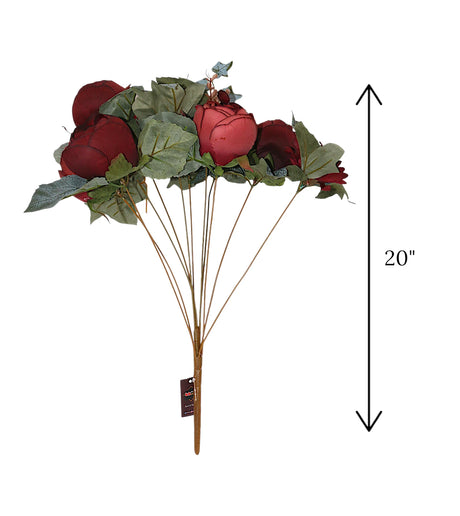 flower bunch red six flowers 20" china