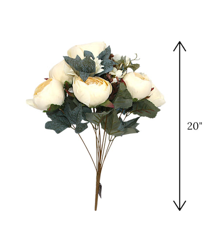 flower bunch white six flowers 20" china