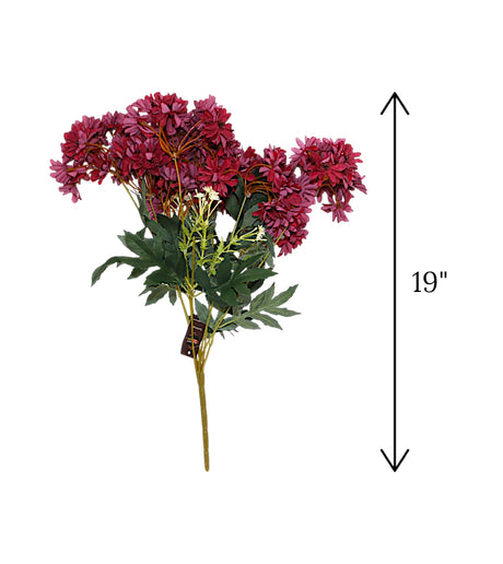 maroon artifical flower bunch 19" china