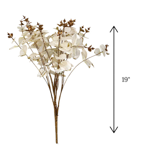white artifical leaf bunch 19" china