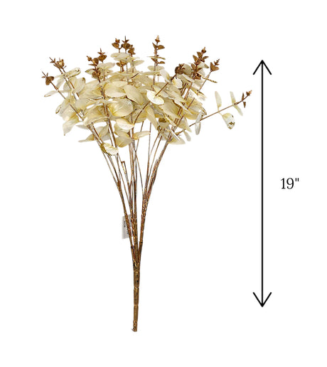 off white artifical leaf bunch 19" china