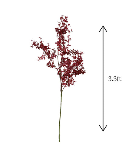maroon artifical leaf branch 40" china