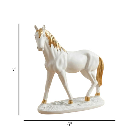 statue horse white 7"x6" china