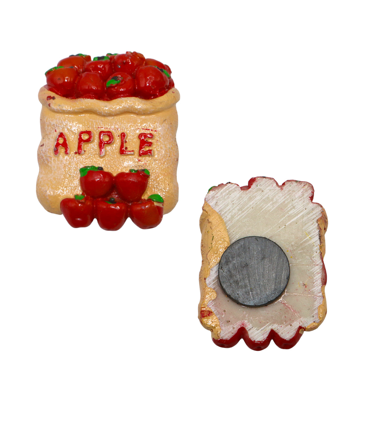 fridge magnet apple sack china 2.3"x1.8"