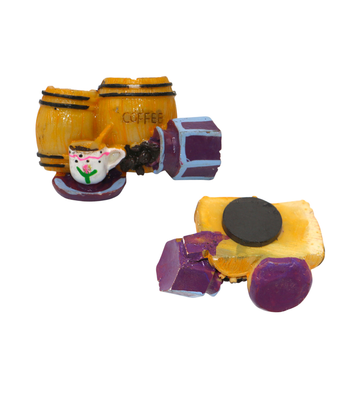 fridge magnet coffee drum & cup china "1x2"