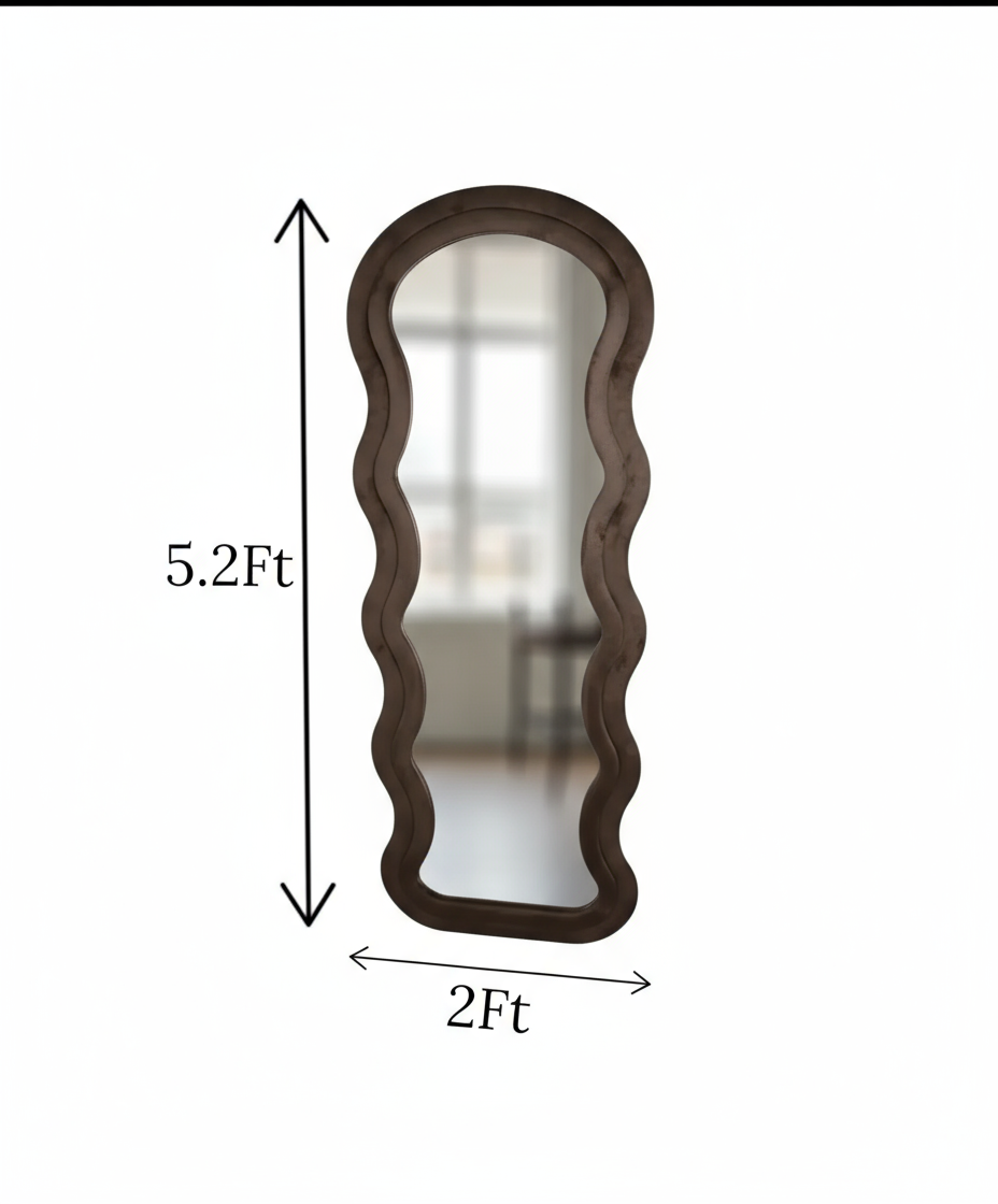 standing mirror wavy valvet medium china