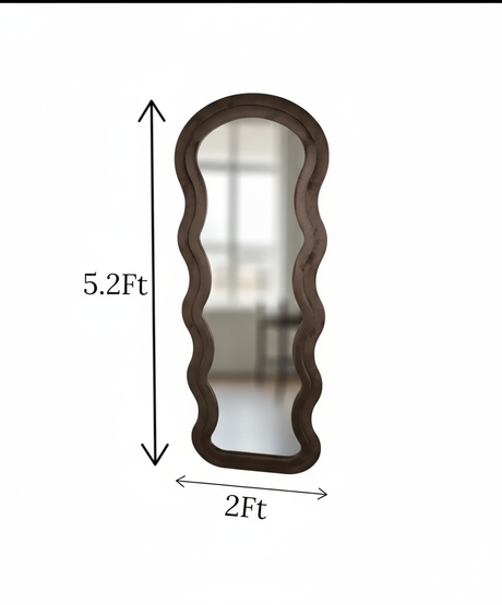 standing mirror wavy valvet medium china