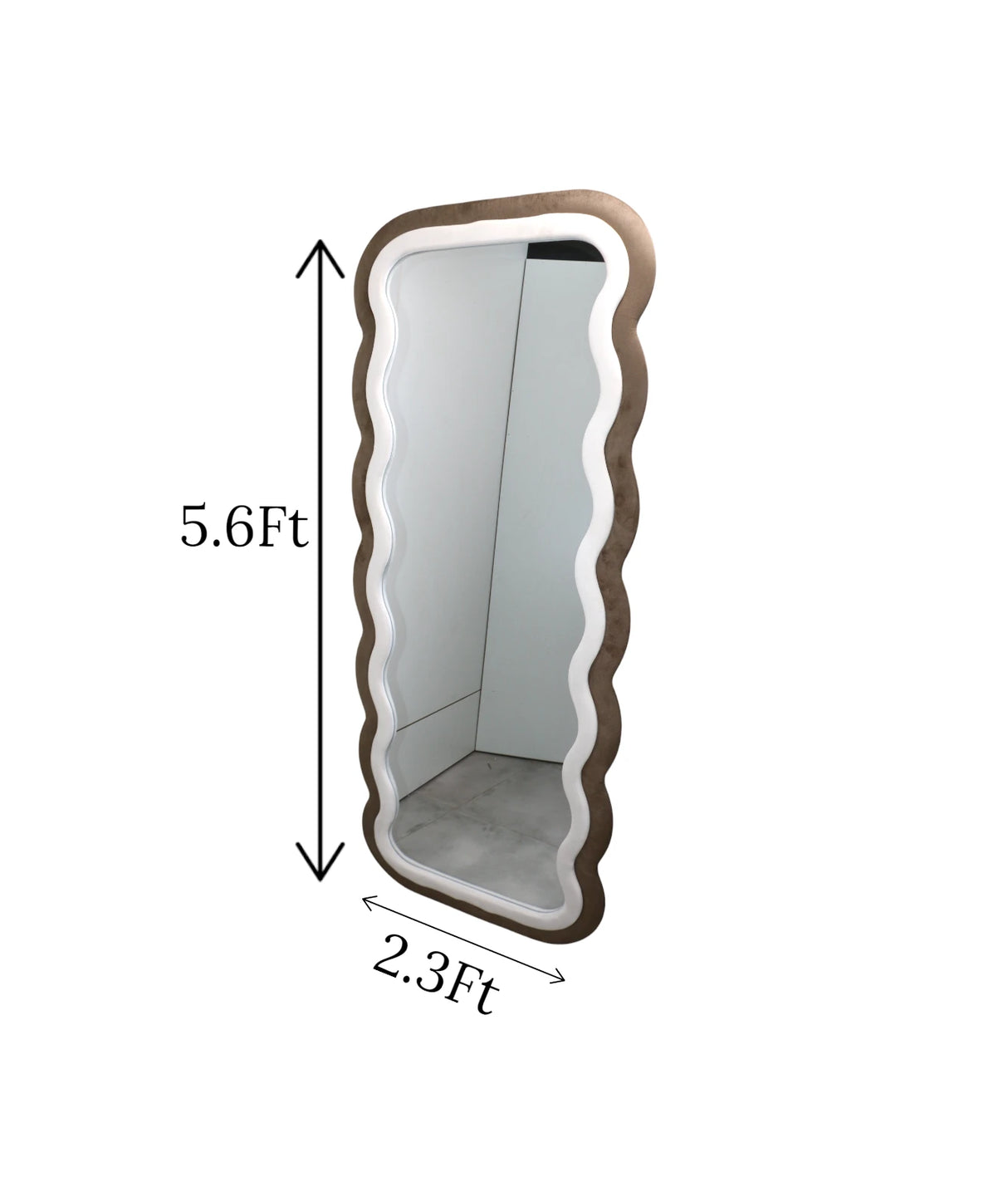 standing mirror wavy valvet large china