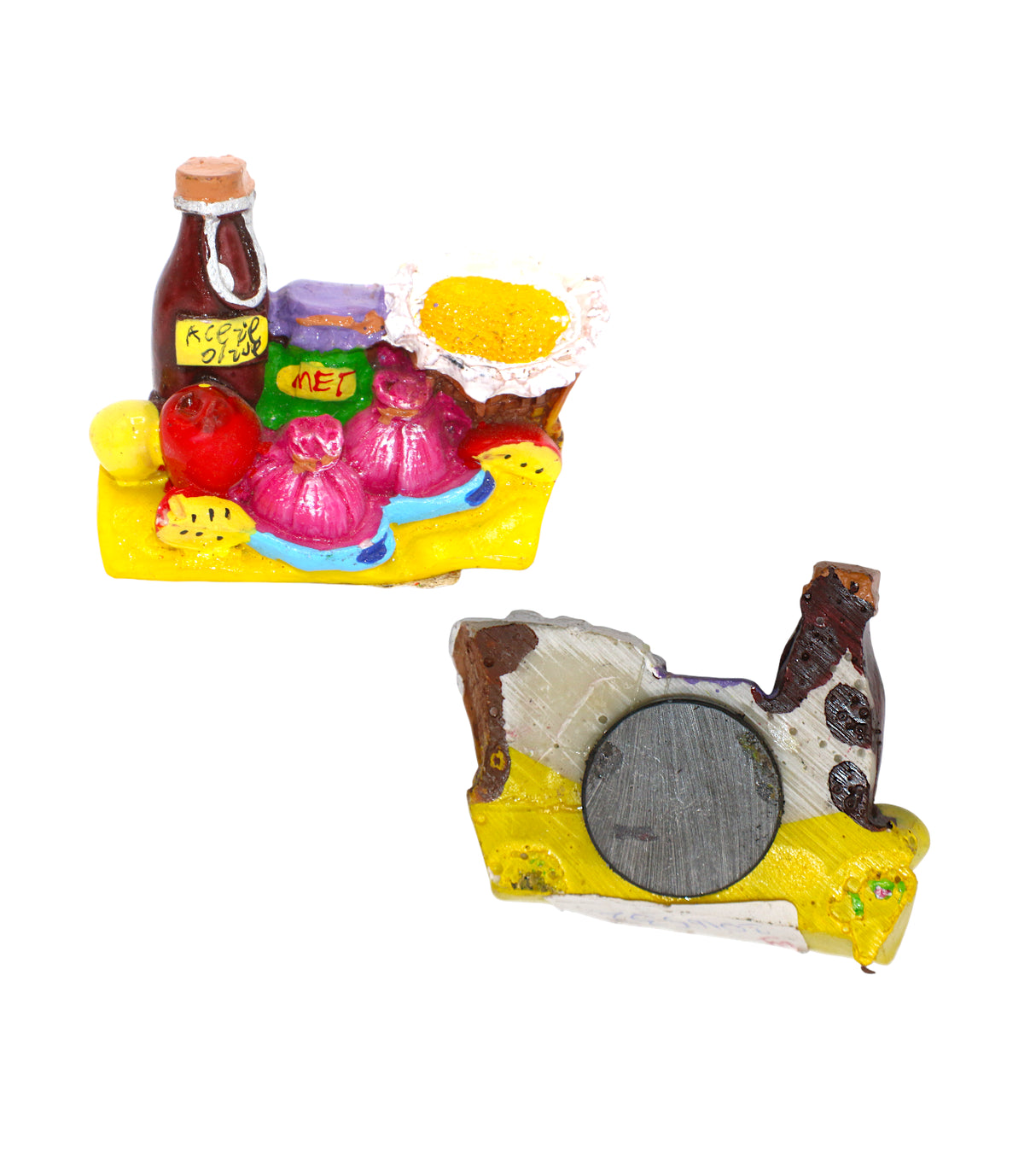 fridge magnet mini bottles & onion china 2"x2"
