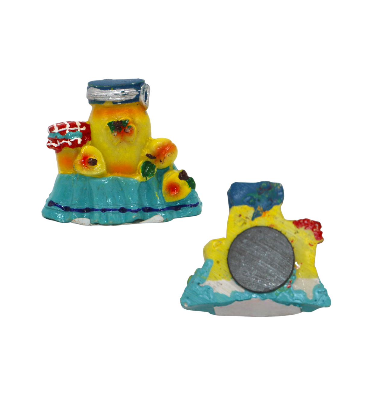 fridge magnet mini jar & peach china 2.1x2.1