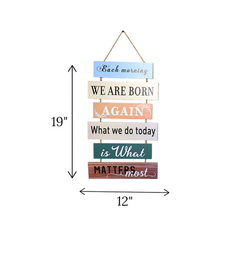 each morning quote wood wall hanging china "19x12"